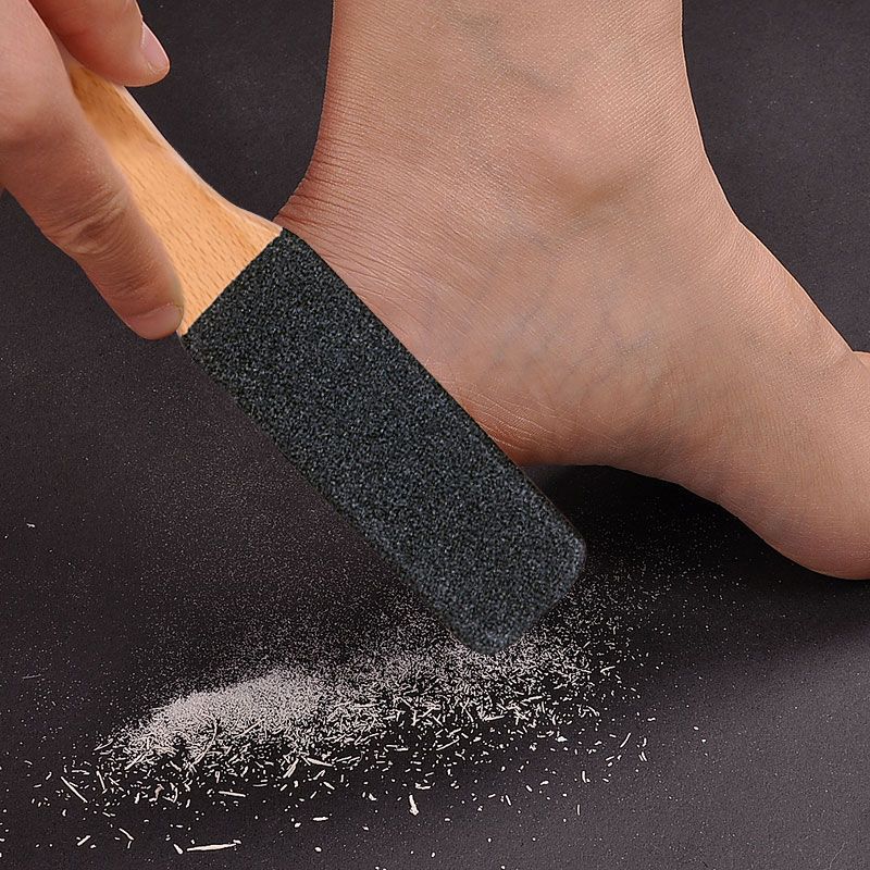 Natural Double-Sided Pumice Foot File – Wooden Handle Callus & Dead Skin Remover