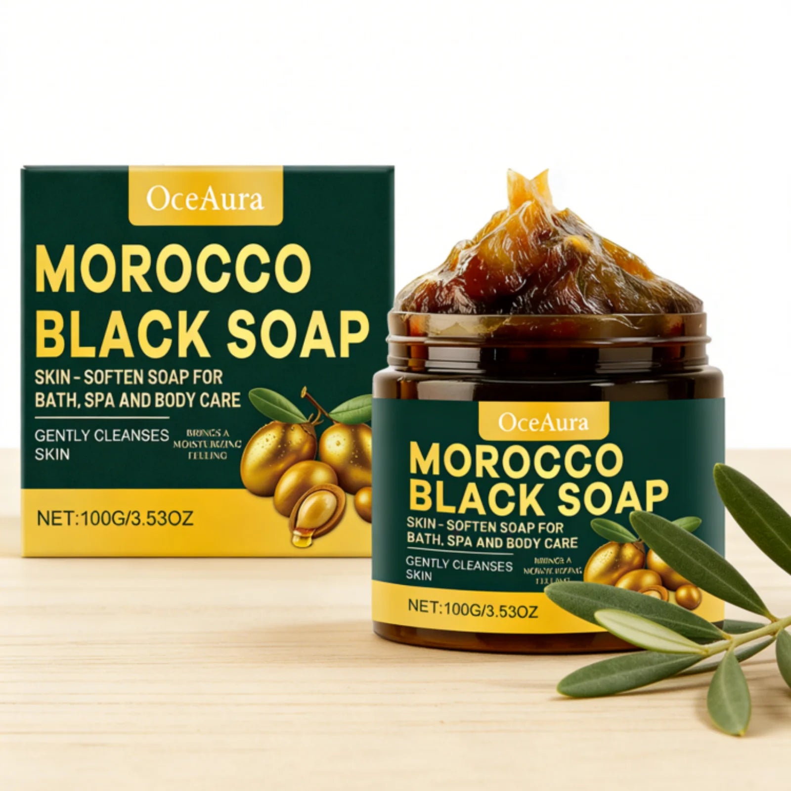 Moroccan Hammam Black Beldi Soap – Deep Cleansing, Exfoliating & Moisturizing Body Soap (100g)