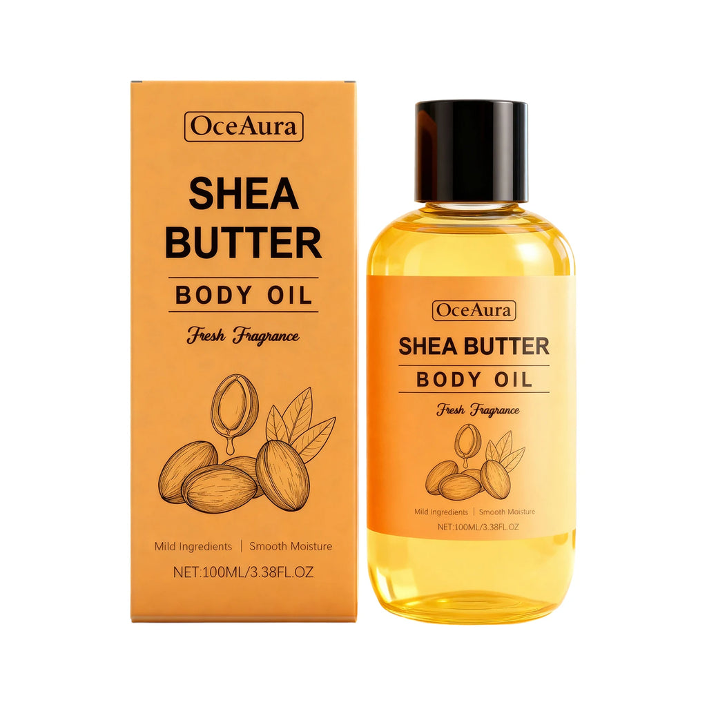 100% Pure Shea Butter Body Oil – Deep Moisturizing Massage Oil for Dry Skin