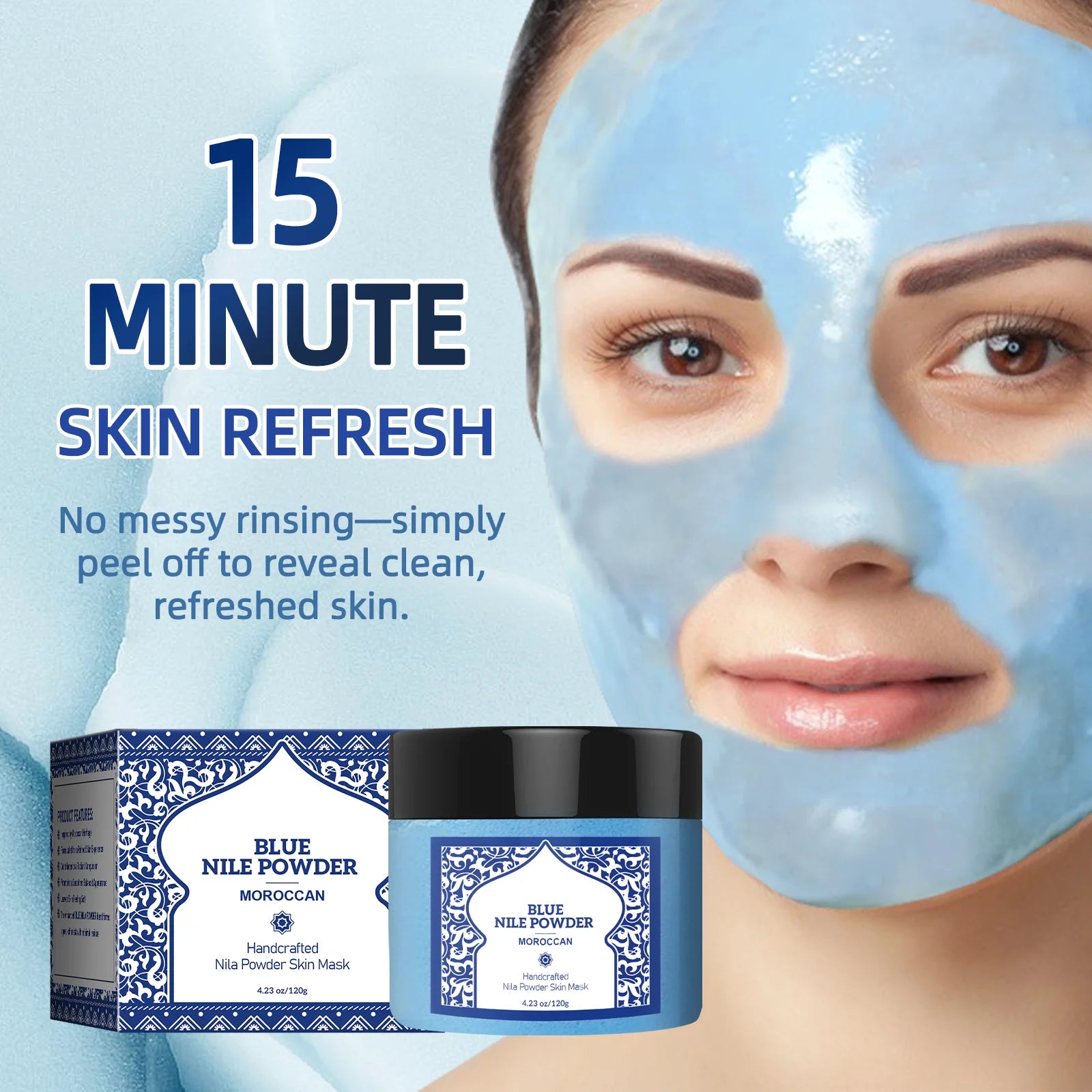Moroccan Rhassoul Clay Mask – Deep Cleansing Face & Body Mineral Powder (120g)