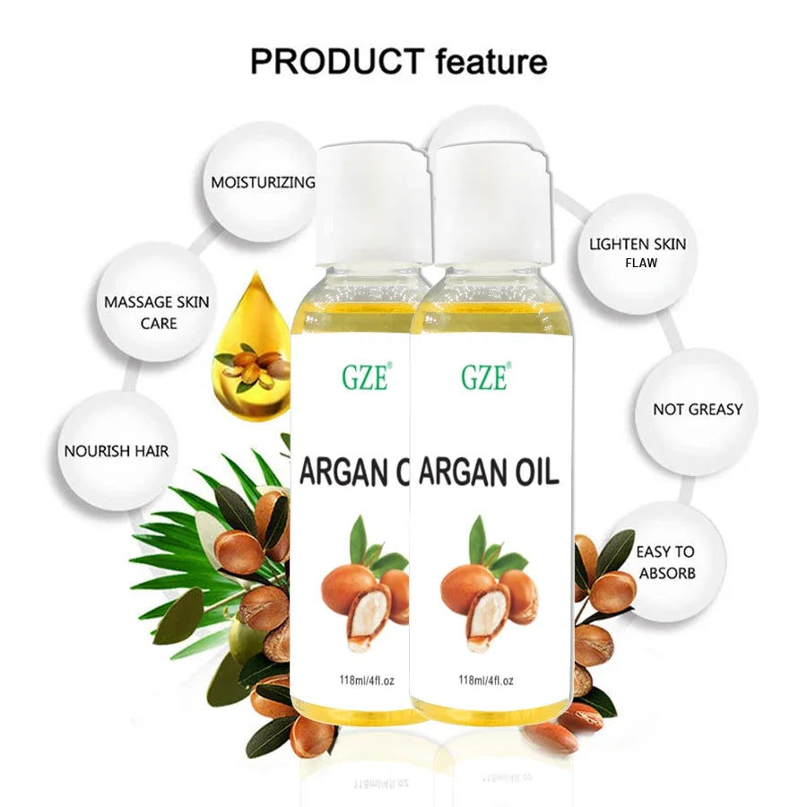 Pure Moroccan Argan Oil – Cold Pressed Premium Moisturizer for Hair, Face & Body