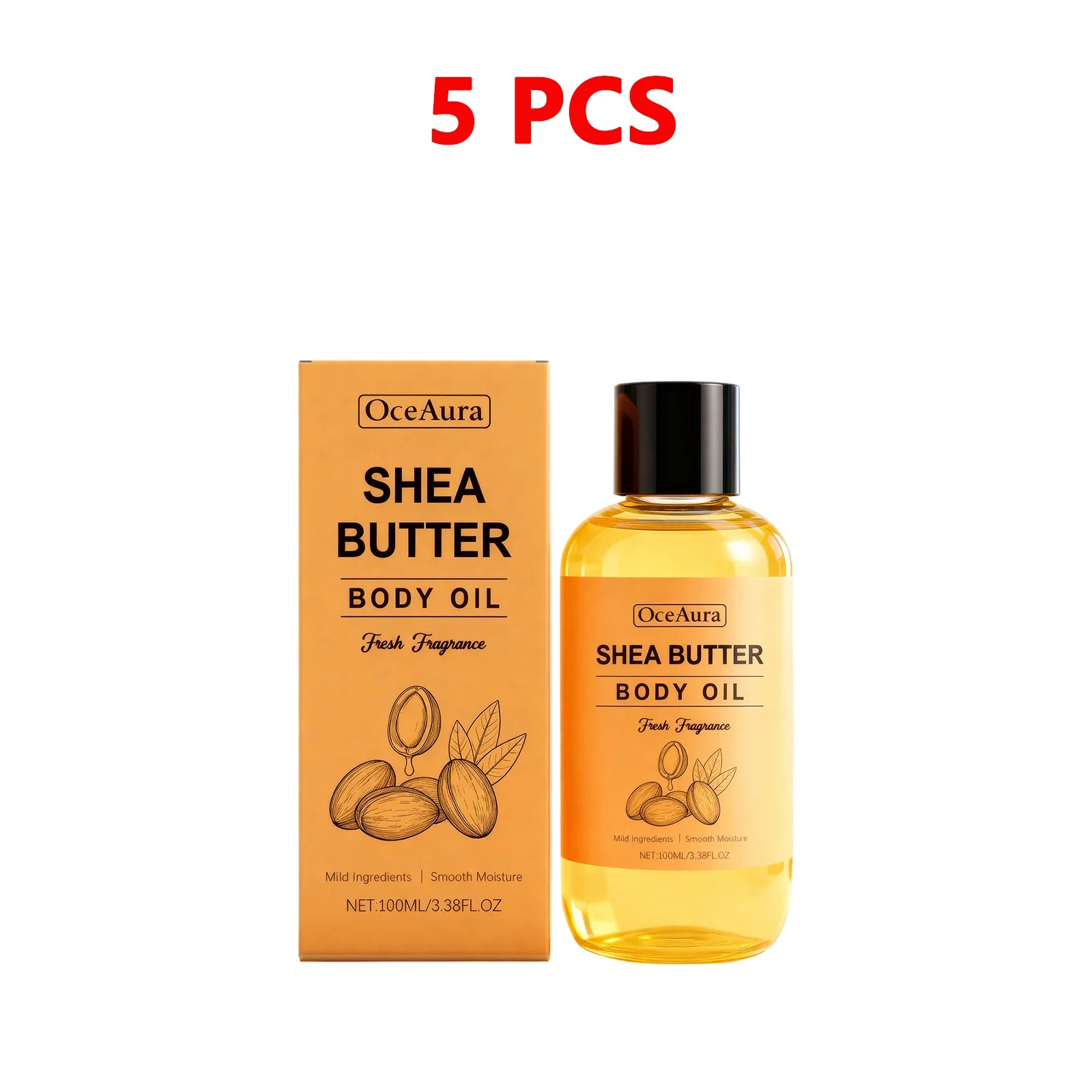 100% Pure Shea Butter Body Oil – Deep Moisturizing Massage Oil for Dry Skin
