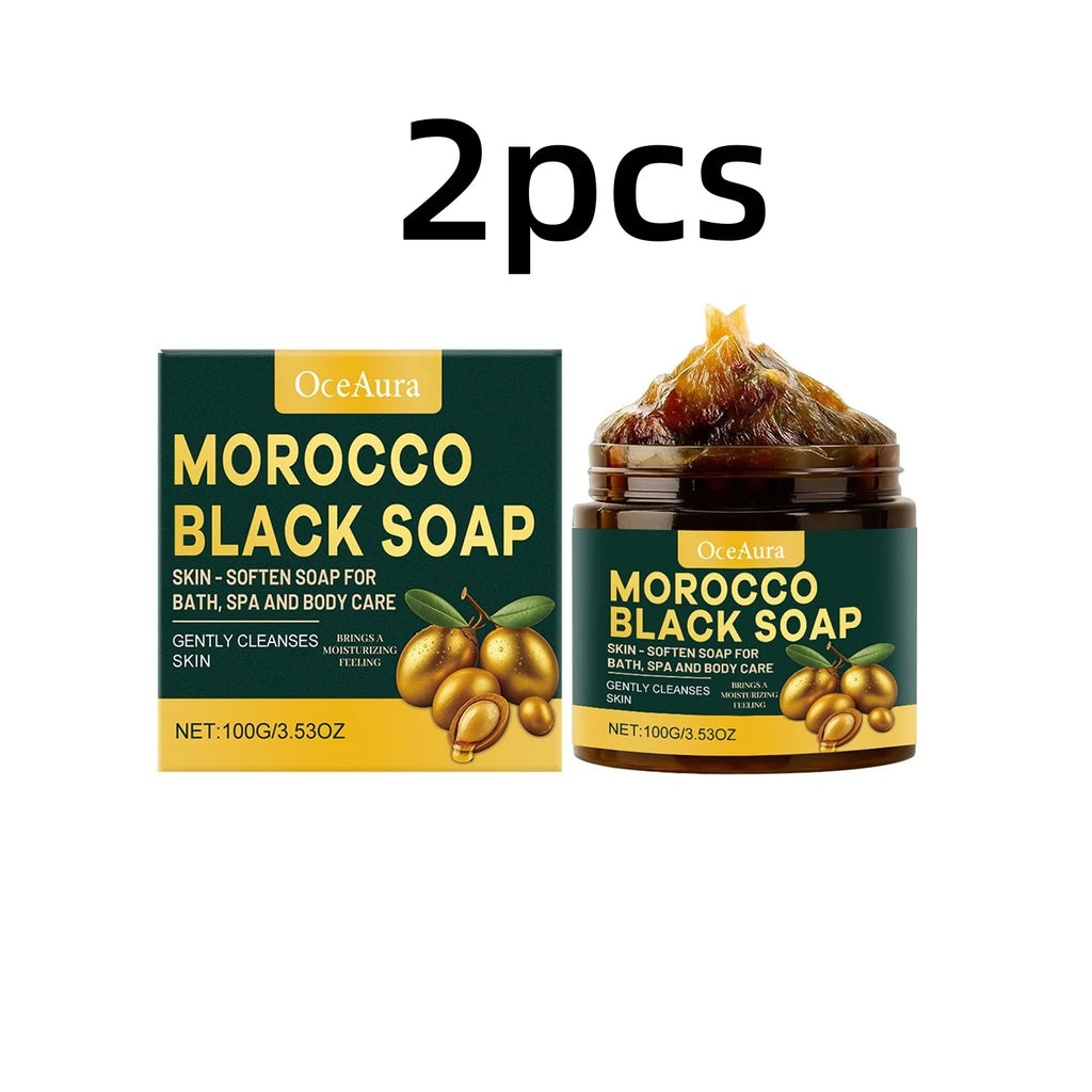 Moroccan Hammam Black Beldi Soap – Deep Cleansing, Exfoliating & Moisturizing Body Soap (100g)
