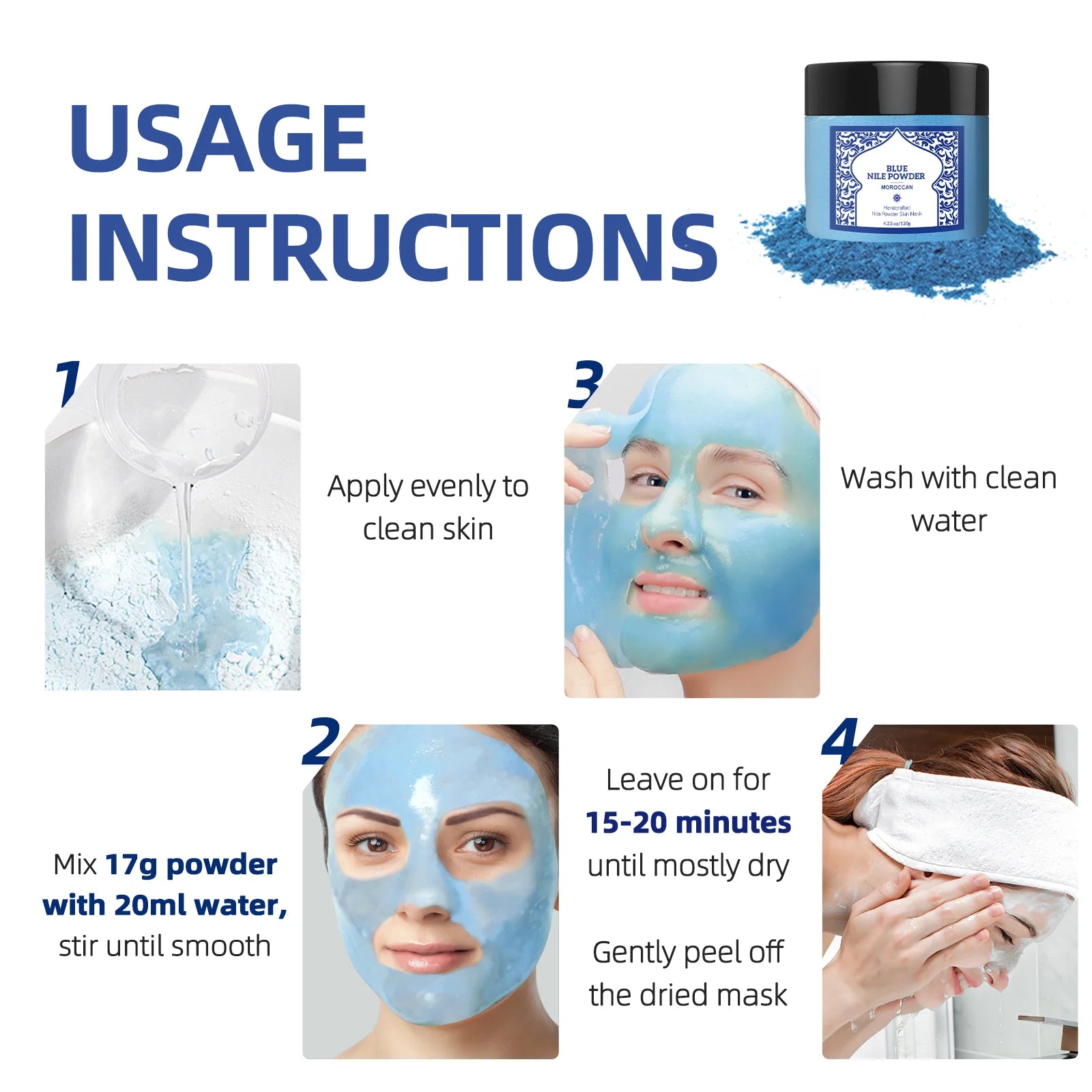 Moroccan Rhassoul Clay Mask – Deep Cleansing Face & Body Mineral Powder (120g)